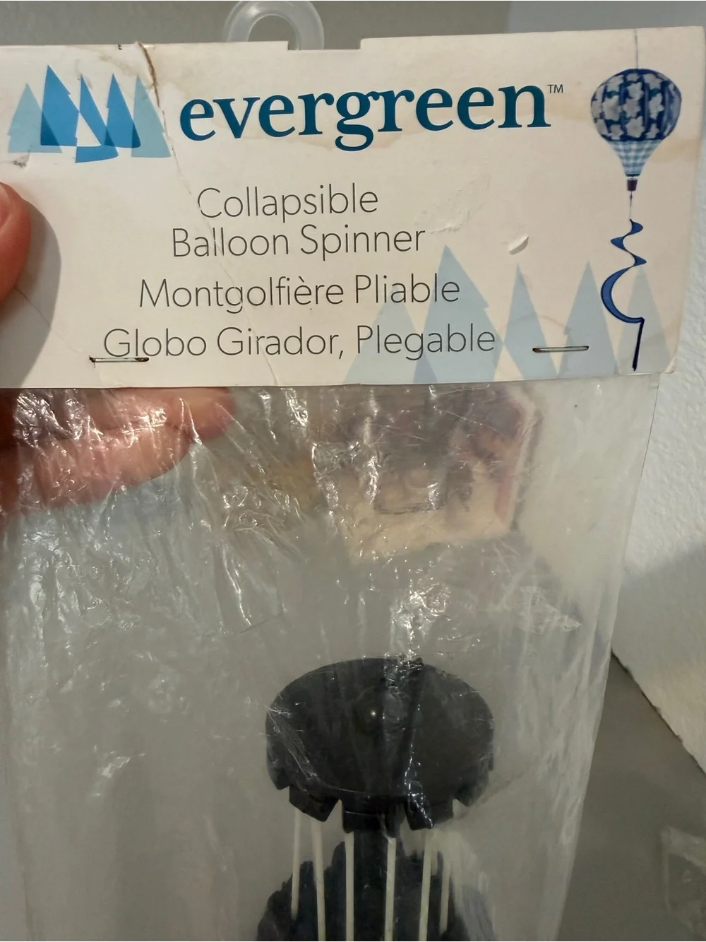 Evergreen Collapsible Balloon Spinner Daffodils And Checks Burlap New